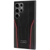 Audi Genuine Leather MagSafe Case für Samsung Galaxy S24 Ultra, Schwarz-Rot, R8-inspirierte Hartschale