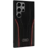 Audi Genuine Leather MagSafe Case für Samsung Galaxy S24 Ultra, Schwarz-Rot, R8-inspirierte Hartschale