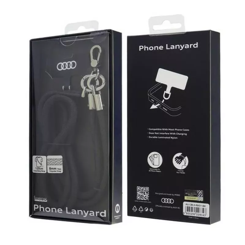 Audi Universal Phone Lanyard 120cm 6mm Crossbody Black AU-CBL8-R8/D1-BK
