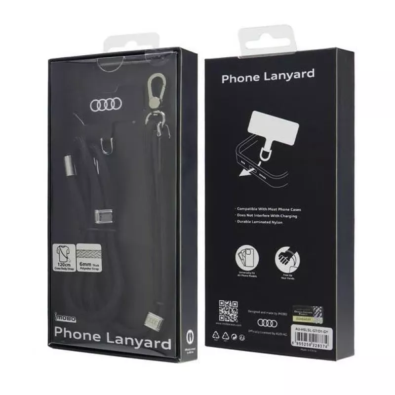 Audi Universal Phone Lanyard 120cm 6mm Crossbody Black AU-CBL6-R8/D1-BK