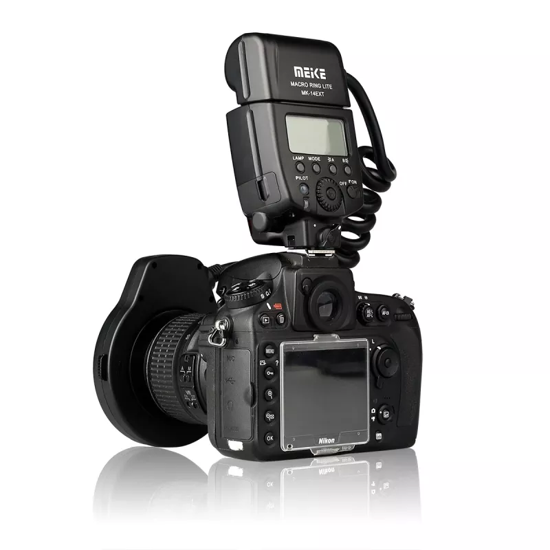 Meike MK-14EXT-N Makro-Ringblitz für Nikon DSLR-Kameras