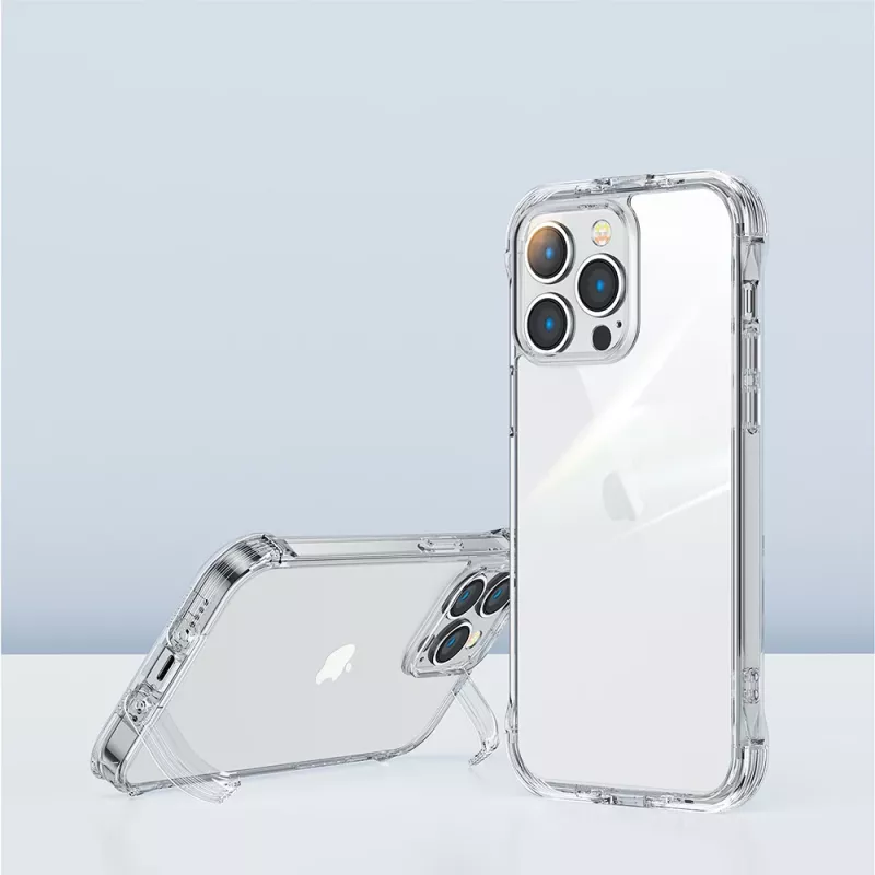 Joyroom Defender Series Rugged Case für Apple iPhone 14 Plus, Transparent, mit Kickstand und Lanyard-Haken (JR-14H3)