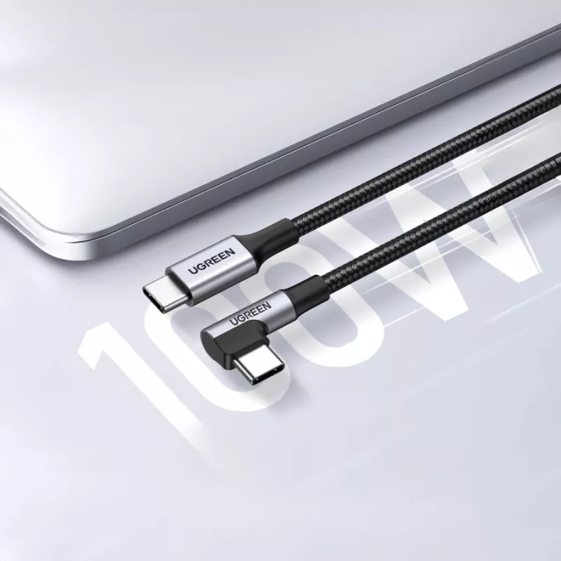 UGREEN USB-C auf USB-C Winkelkabel US334 5A PD 100W 2m Schwarz