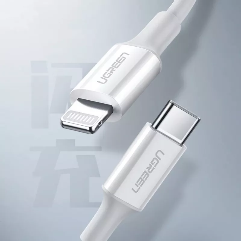 UGREEN US171 USB-C auf Lightning 3A Kabel 0,25m Weiß