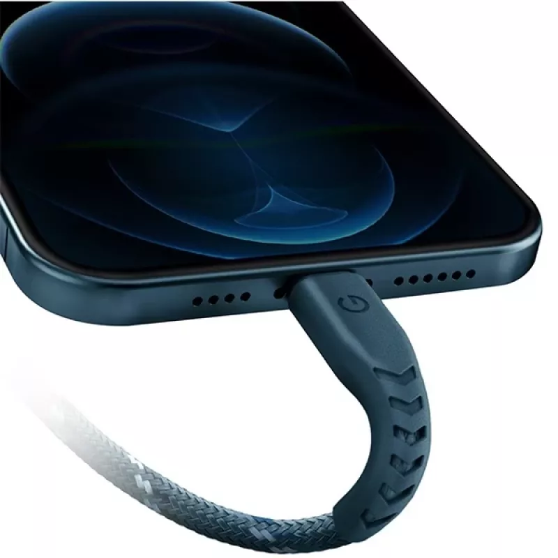 ENERGEA Nyloflex USB-C auf Lightning Kabel MFi zertifiziert 1,5m Blau