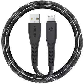 ENERGEA Nyloflex USB-A auf Lightning Lade- und Sync-Kabel C89 MFi 1,5m Schwarz