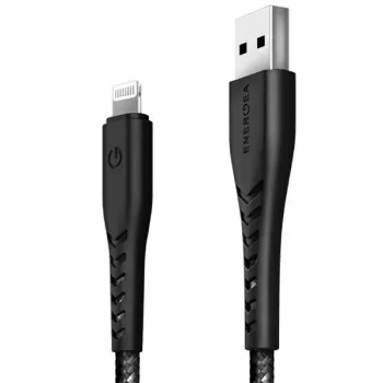 ENERGEA Nyloflex USB-A auf Lightning Lade- und Sync-Kabel C89 MFi 1,5m Schwarz