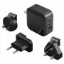 ENERGEA Travelite GAN66 66W GaN USB-C Charger 2C1A Black US+EU