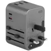 ENERGEA Travelworld 35.5W 3A2C USB-Ladegerät mit US/EU/UK/AU-Steckern, Gunmetal