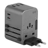 ENERGEA Travelworld 35.5W 3A2C USB-Ladegerät mit US/EU/UK/AU-Steckern, Gunmetal