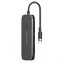 USAMS SJ575HUB01 USB-C Hub 2x USB-A USB-C PD HDMI SD Micro SD Kartenleser Schwarz