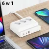 USAMS 65W Super SiFast Charging USB Extension Socket EU White CC160TC01 (US-CC160)