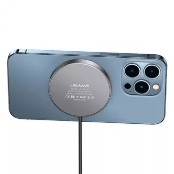 USAMS Magnetisches Wireless-Ladegerät 15W Aluminium Schwarz US-CD183