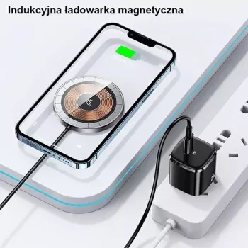 USAMS Magnetisches Wireless-Ladegerät 15W Aluminium Schwarz US-CD183