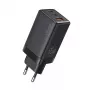USAMS Sandru Series 65W GaN Wall Charger 2xUSB-C 1xUSB-A PD3.0 QC3.0 Fast Charging Black CC180TC01