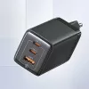 USAMS Sandru Series 65W GaN Wall Charger 2xUSB-C 1xUSB-A PD3.0 QC3.0 Fast Charging Black CC180TC01