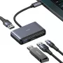 USAMS 4-in-1 USB-C Hub Adapter 2x USB 2.0 / USB 3.0 / USB-C Dark Grey SJ627HUB01 (US-SJ627)