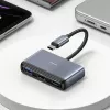 USAMS 4-in-1 USB-C Hub Adapter 2x USB 2.0 / USB 3.0 / USB-C Dark Grey SJ627HUB01 (US-SJ627)