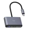 USAMS 4-in-1 USB-C Hub Adapter 2x USB 2.0 / USB 3.0 / USB-C Dark Grey SJ627HUB01 (US-SJ627)