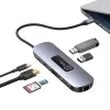 USAMS 10-in-1 USB-C Hub Adapter 3x USB 3.0, SD/TF, HDMI, VGA, RJ45, PD 100W, Grau