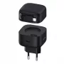 USAMS XMF Series CC209TC01 35W GaN Fast Charger mit einziehbarem USB-C auf Lightning Kabel, Schwarz