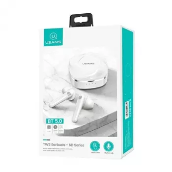 USAMS SDseries BHUSD01 True Wireless Stereo Bluetooth 5.0 Earbuds, Weiß