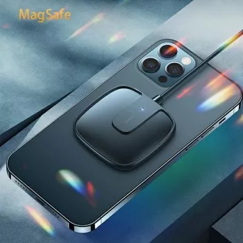 USAMS US-CD159 Magnetisches kabelloses Ladegerät 15W Extra-Dünn für iPhone 12 Serie Schwarz
