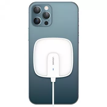 USAMS US-CD159 Magnetisches Wireless-Ladegerät 15W Extra-Dünn für iPhone 12 Serie Weiß