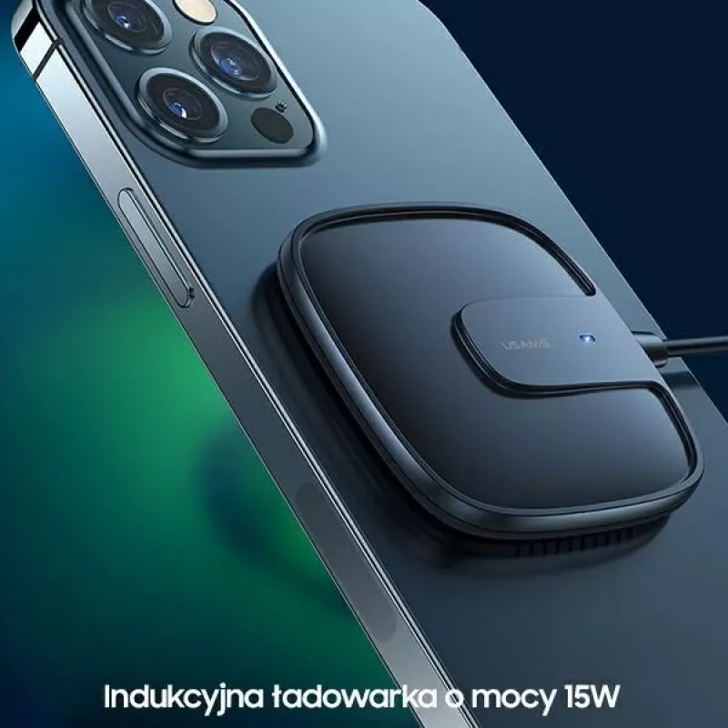 USAMS US-CD159 Magnetisches Wireless-Ladegerät 15W Extra-Dünn für iPhone 12 Serie Weiß