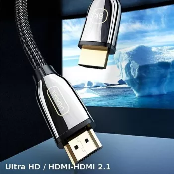 USAMS HDMI 2.1 Kabel 3m Ultra HD 8K 48Gbps Schwarz SJ498HD01