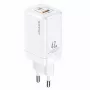 USAMS T41 GaN 47W USB-C + USB-A Fast Charger (White) CC137TC02