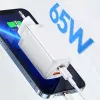 USAMS T47 65W PD Fast Charging Super Si Wall Charger mit 1x USB-C und 1x USB-A, Weiß (CC153TC02)