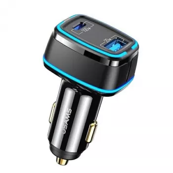 USAMS T43 33W PD3.0 QC3.0 Wandladegerät mit USB-C auf Lightning Kabel 1,2m Schwarz