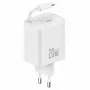 USAMS YC Series GaN 20W USB-C Netzteil mit einziehbarem USB-C Kabel, PD+QC Schnellladung, Weiß (US-CC233)