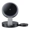 USAMS Foldable 3-in-1 Wireless Charging Station 15W for Phone/Apple Watch/Earbuds CD234WXC01 (US-CD234)