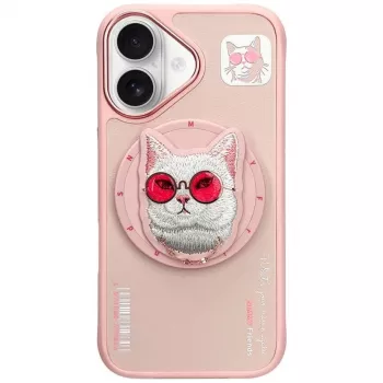Nimmy Glasses Cool Cat MagSafe Case für iPhone 16, Pink
