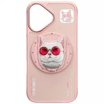 Nimmy Glasses Cool Cat MagSafe Case für iPhone 16, Pink