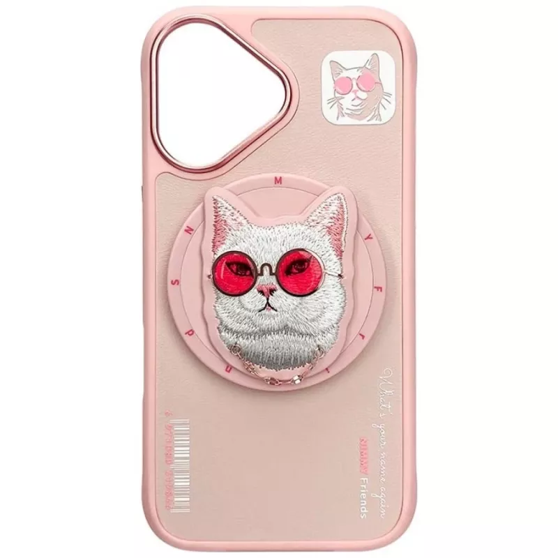 Nimmy Glasses Cool Cat MagSafe Case für iPhone 16, Pink