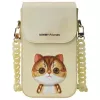 Nimmy 3-in-1 Handytasche, Geldbörse & Locator-Etui Set - Khaki - Big Eyed Pet 2.0 Cat