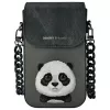 Nimmy 3-in-1 Set: Handytasche + Geldbörse + Tracker-Hülle, Schwarz, Big Eyed Pet 2.0 Panda