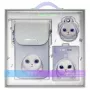 Nimmy 3-in-1 Handytasche, Geldbörse & Locator-Etui Set - Lila Big Eyed Pet 2.0 Rabbit