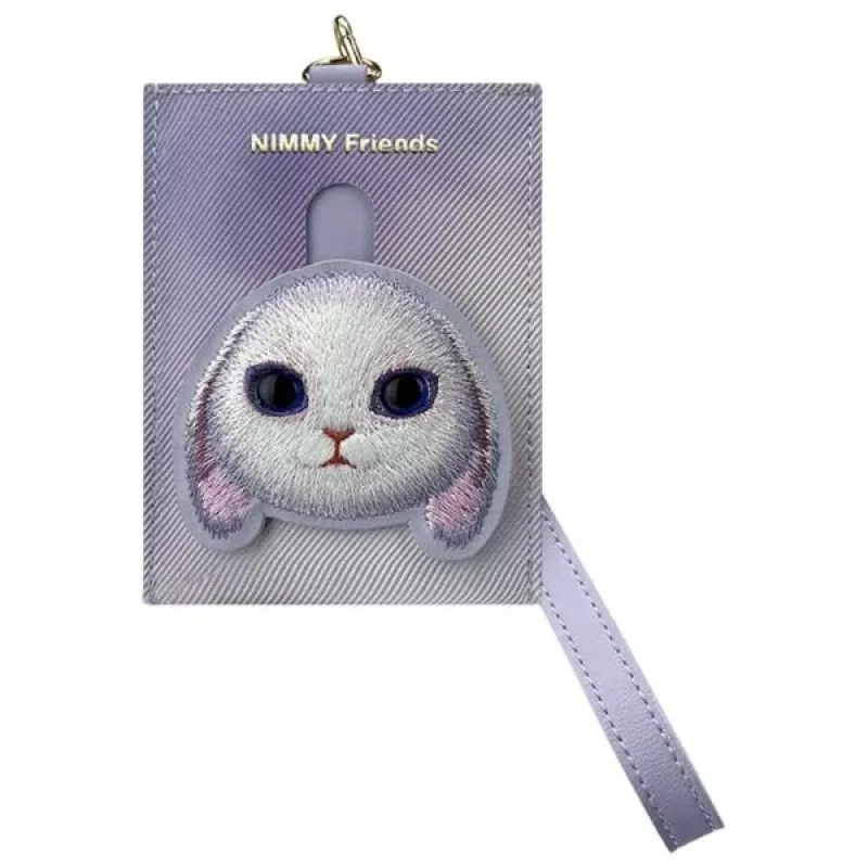 Nimmy 3-in-1 Handytasche, Geldbörse & Locator-Etui Set - Lila Big Eyed Pet 2.0 Rabbit