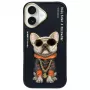 Nimmy Case für iPhone 16 6.1 Schwarz Glasses Cool Dog