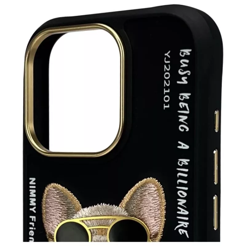 Nimmy Case für iPhone 16 Pro Max 6,9 inch Schwarz Glasses Cool Dog