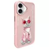 Nimmy Case für Apple iPhone 16 6,1 inch Pink Glasses Cool Cat