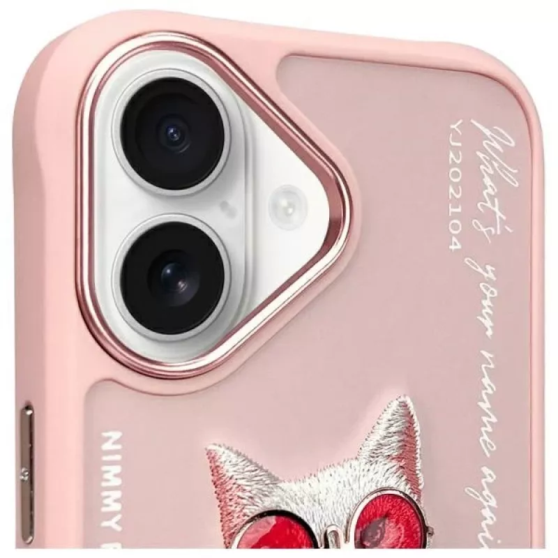Nimmy Case für Apple iPhone 16 6,1 inch Pink Glasses Cool Cat