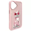 Nimmy Case für Apple iPhone 16 6,1 inch Pink Glasses Cool Cat