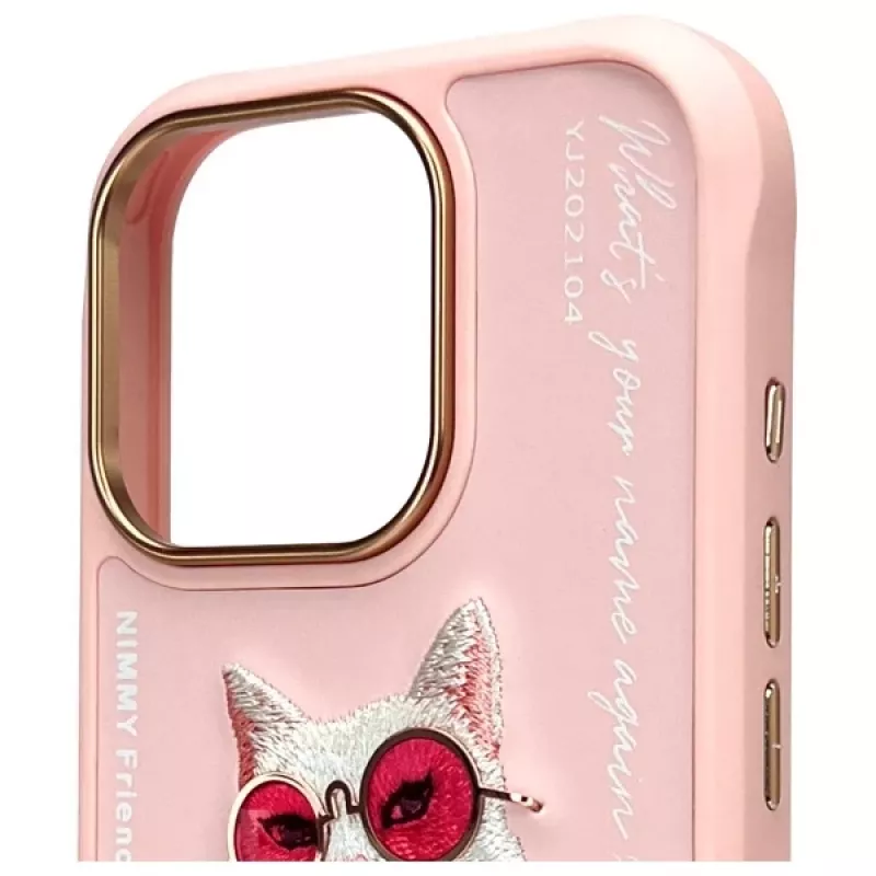 Nimmy Case für iPhone 16 Pro 6,3 inch Pink Glasses Cool Cat