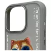 Nimmy Protective Case für Apple iPhone 16 Pro Max 6,9 inch Grau Glasses Cool Cat Graphic