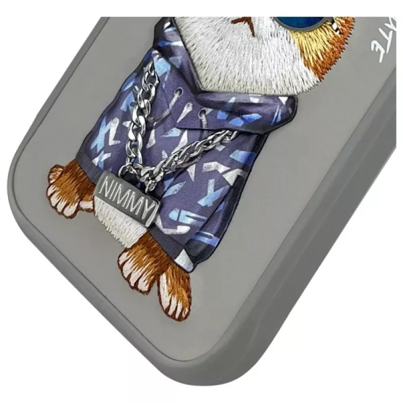 Nimmy Protective Case für Apple iPhone 16 Pro Max 6,9 inch Grau Glasses Cool Cat Graphic